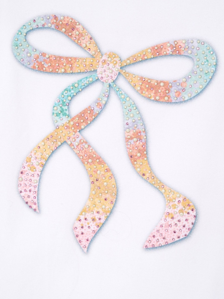 Angel & Rocket White Elodie Sequin Bow Puff Sleeve Blouse - Image 6 of 6 Angel & Rocket White Elodie Sequin Bow Puff Sleeve Blouse - Image 6 of 6