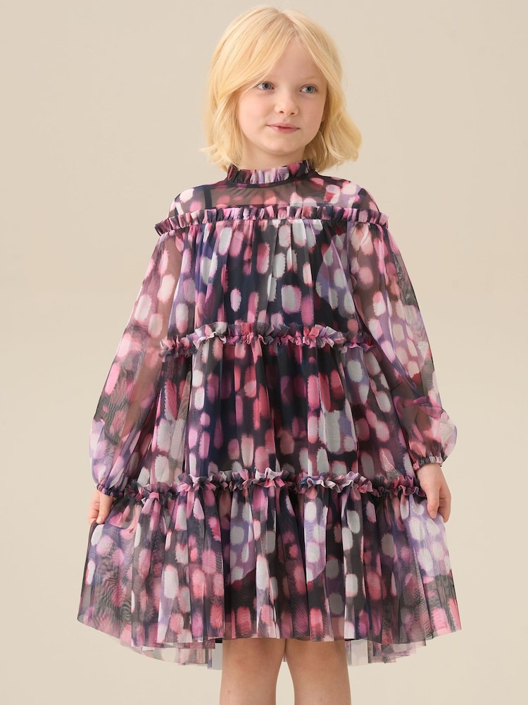 Morado - Vestido de malla con vuelo y estampado Cara de Angel & Rocket - Imagen 1 de 7 Morado - Vestido de malla con vuelo y estampado Cara de Angel & Rocket - Imagen 1 de 7