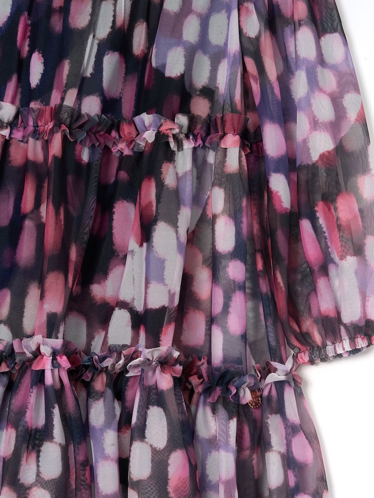 Morado - Vestido de malla con vuelo y estampado Cara de Angel & Rocket - Imagen 7 de 7 Morado - Vestido de malla con vuelo y estampado Cara de Angel & Rocket - Imagen 7 de 7