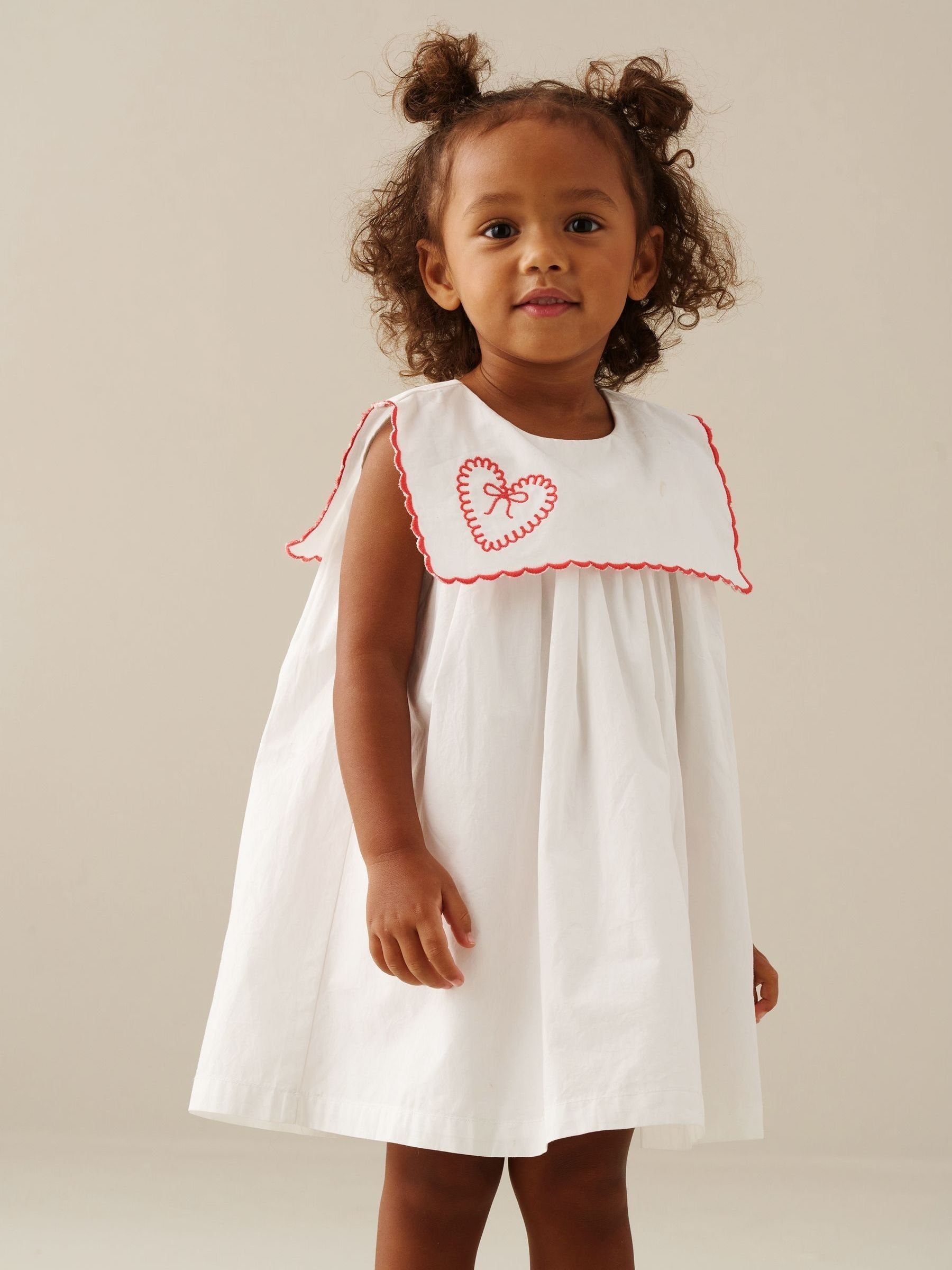 Baby Girls Embroidered Scalloped Collar Dress | Angel & Rocket 3-6 mths Baby Girls Embroidered Scalloped Collar Dress | Angel & Rocket 3-6 mths