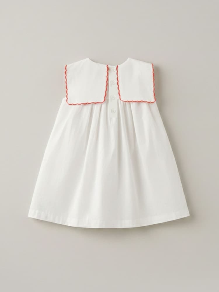 Angel & Rocket White Betty Scalloped Collar Embroidered Dress - Image 7 of 7