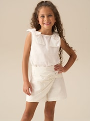 Angel & Rocket White Ellie Wrap Detail Mini Skirt - Image 2 of 6