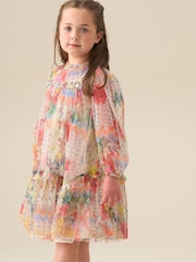 Angel & Rocket Cream Beatrice Mesh Frill Dress - Image 1 of 7