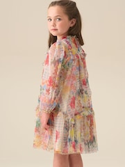 Angel & Rocket Cream Beatrice Mesh Frill Dress - Image 3 of 7