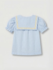 Angel & Rocket Blue Margo Ric Rac Collar Stripe Blouse - Image 2 of 2
