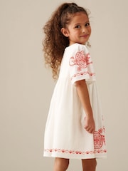 Angel & Rocket White Reyna Ivory Embroidered Swing Dress - Image 2 of 7