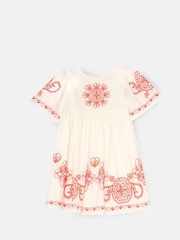 Angel & Rocket White Reyna Ivory Embroidered Swing Dress - Image 5 of 7