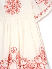 Angel & Rocket White Reyna Ivory Embroidered Swing Dress - Image 9 of 9