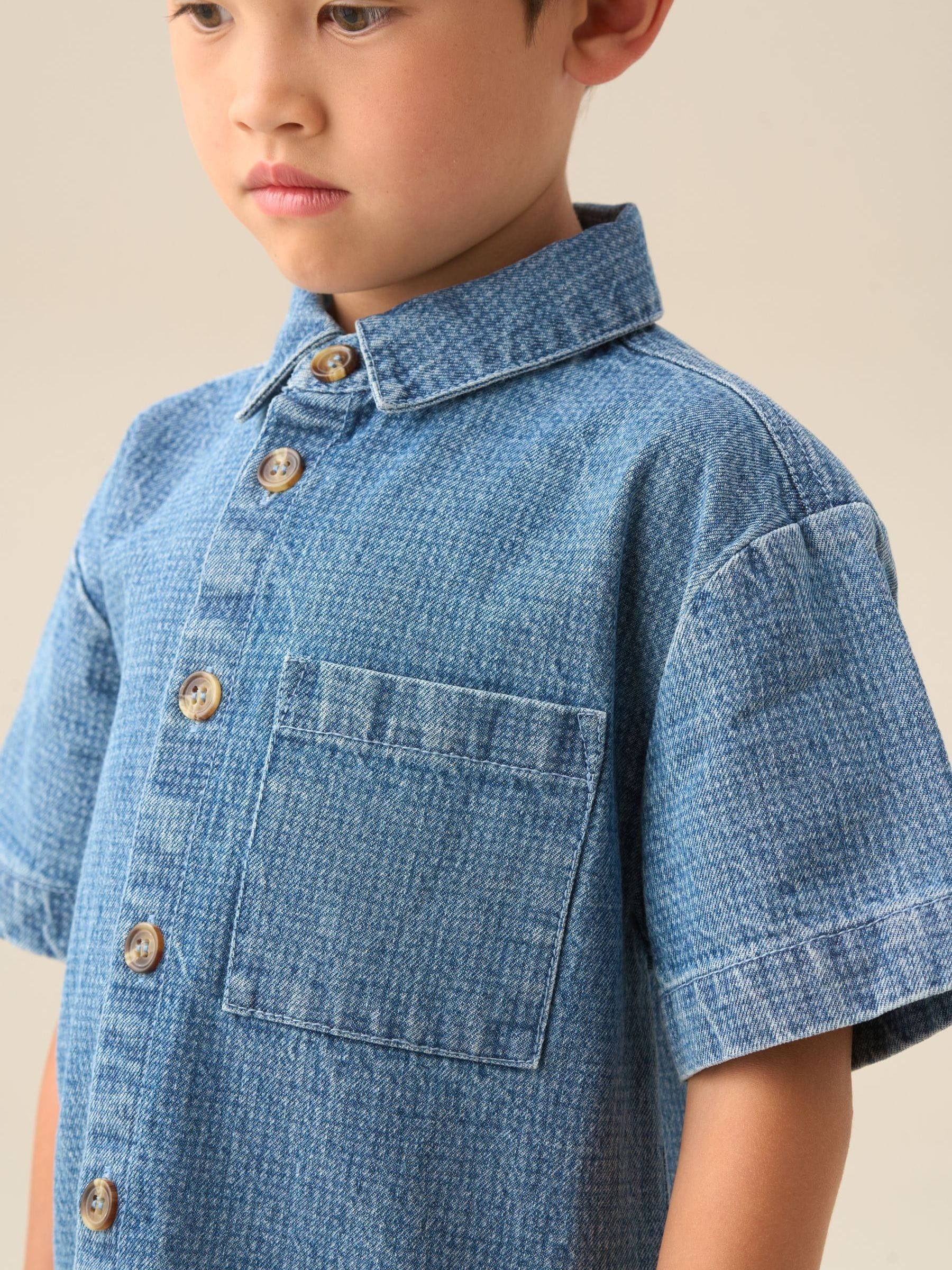 Buy Angel & Rocket Blue Max Jacquard Denim Shirt from Next USA