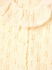 Angel & Rocket Cream Indie Lace Collar Crochet Knit Cardigan - Image 8 of 8