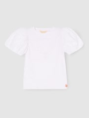 Angel & Rocket White Eve Ruffle Heart Puff Sleeve T-Shirt - Image 4 of 6