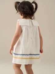 Angel & Rocket White Lila Stripe Ric Rac Bloomer Dress - Image 3 of 6