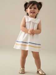 Angel & Rocket White Lila Stripe Ric Rac Bloomer Dress - Image 6 of 6