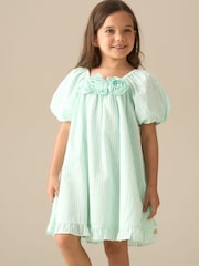 Angel & Rocket Green Coletta Corsage Stripe Swing Dress - Image 1 of 7
