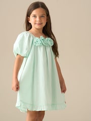 Angel & Rocket Green Coletta Corsage Stripe Swing Dress - Image 4 of 7