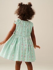 Angel & Rocket Green Gianna  Floral Stripe Bow Shoulder Dress - Image 3 of 6