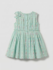 Angel & Rocket Green Gianna  Floral Stripe Bow Shoulder Dress - Image 5 of 6