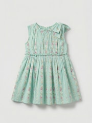 Angel & Rocket Green Gianna  Floral Stripe Bow Shoulder Dress - Image 6 of 6