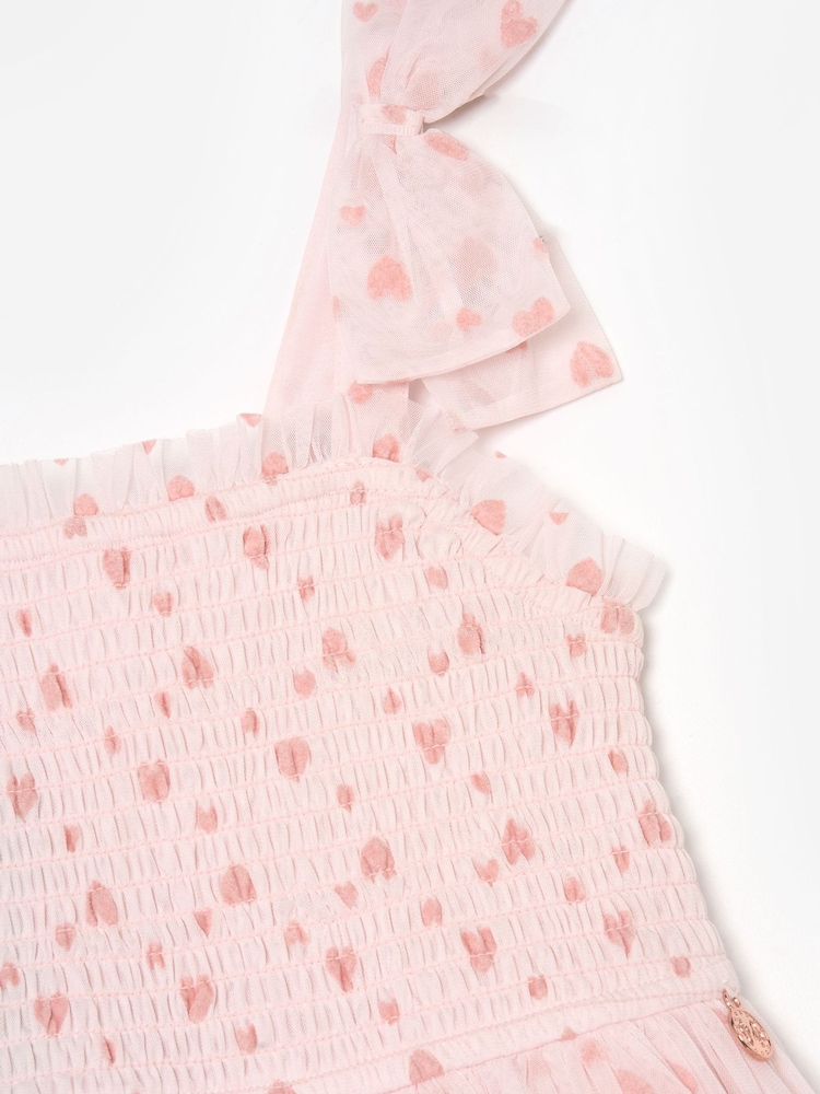 Angel & Rocket Vivi Heart Flock Tie Shoulder Mesh Dress - صورة 8 من 8