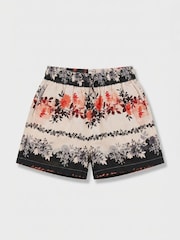 Angel & Rocket Cream Brooke Print Linen Shorts - Image 5 of 6