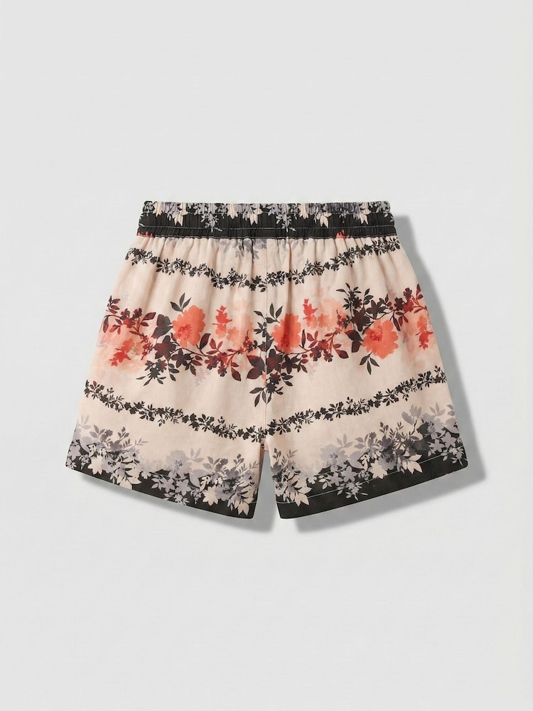 Angel & Rocket Cream Brooke Print Linen Shorts - Image 6 of 6 Angel & Rocket Cream Brooke Print Linen Shorts - Image 6 of 6