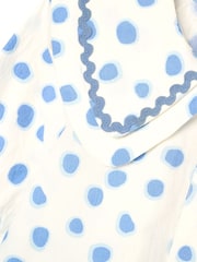 Angel & Rocket Blue Leonie Double Collar Spot Blouse - Image 7 of 7