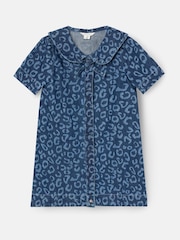 Angel & Rocket Saoirse Leopard Denim Collared Dress - Imaginea 6 din 8