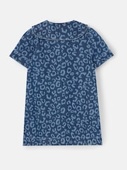 Angel & Rocket Saoirse Leopard Denim Collared Dress - Imaginea 7 din 8