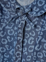 Angel & Rocket Saoirse Leopard Denim Collared Dress - Imaginea 8 din 8