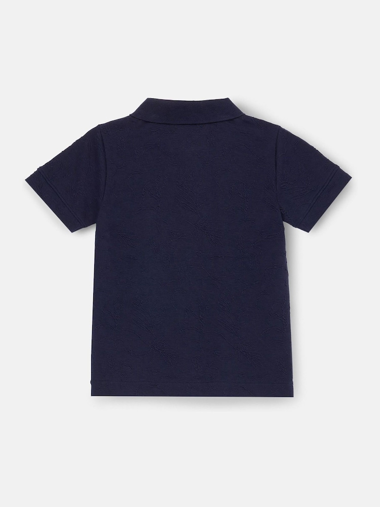 Angel & Rocket Blue Greyson Jacquard Zip Polo Shirt - Image 2 of 3 Angel & Rocket Blue Greyson Jacquard Zip Polo Shirt - Image 2 of 3