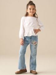 Angel & Rocket Blue Millie Embroidered Flared Denim Jeans - Image 3 of 7