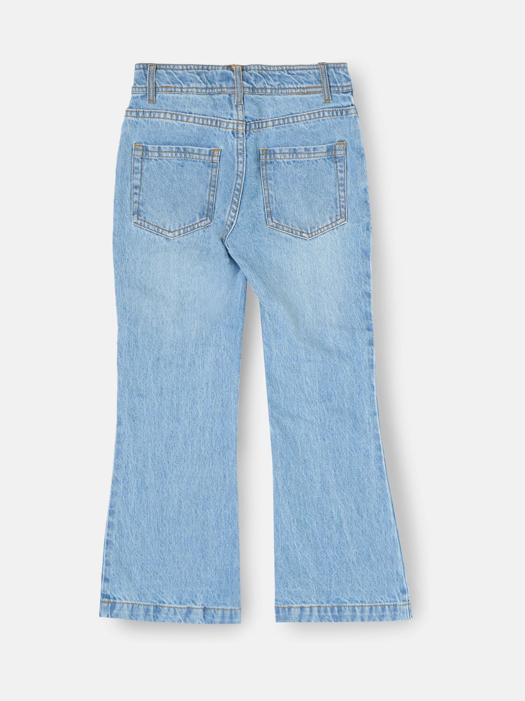 Buy Angel & Rocket Blue Millie Embroidered Flared Denim Jeans from