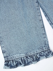 Angel & Rocket Blue Orla Blue Denim Frill Hem Trousers - Image 7 of 7