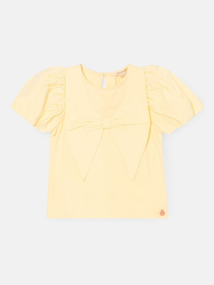 Angel & Rocket Yellow Tilly Bow Collar Puff Sleeve T-Shirt - Image 1 of 3 Angel & Rocket Yellow Tilly Bow Collar Puff Sleeve T-Shirt - Image 1 of 3