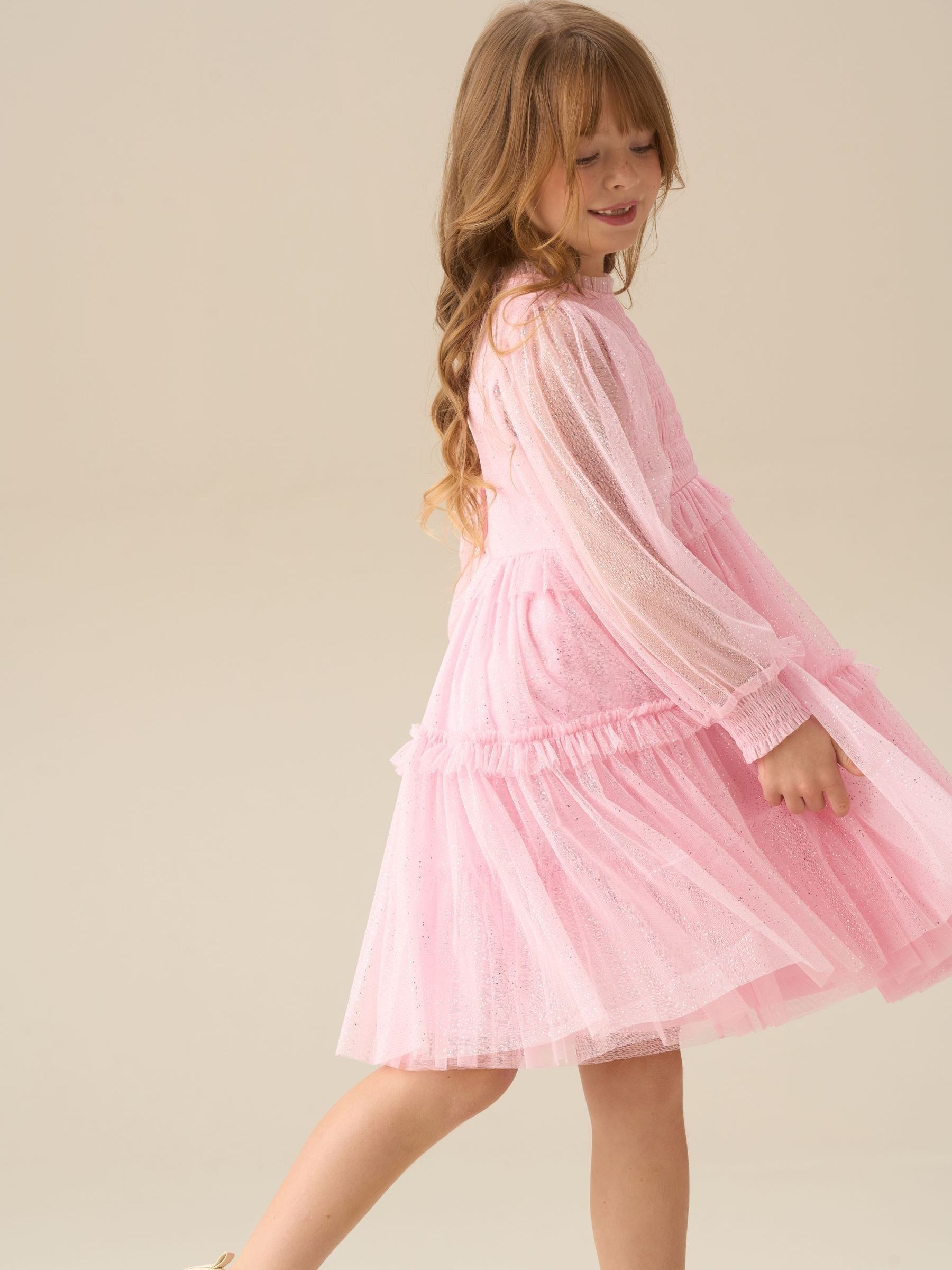 Buy Angel & Rocket Pink Willow Ivory Balloon Sleeve Boho Dress