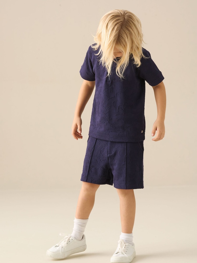 Angel & Rocket Blue Greyson Jacquard Shorts - Image 2 of 5 Angel & Rocket Blue Greyson Jacquard Shorts - Image 2 of 5