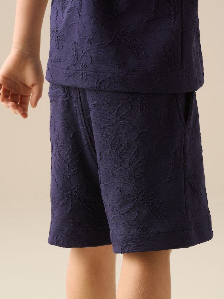 Angel & Rocket Blue Greyson Jacquard Shorts - Image 5 of 5 Angel & Rocket Blue Greyson Jacquard Shorts - Image 5 of 5