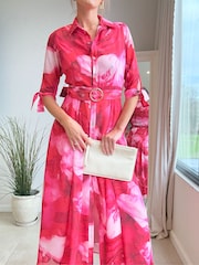 Style Cheat Red Daphne Shirt Dress - Image 3 of 5