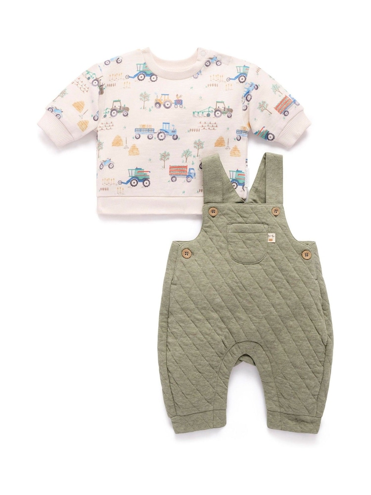 Purebaby Windcheater Dungarees Overall Set - صورة 1 من 4 Purebaby Windcheater Dungarees Overall Set - صورة 1 من 4