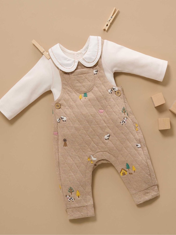 Purebaby Quilted Embroidered Dungarees - صورة 2 من 6 Purebaby Quilted Embroidered Dungarees - صورة 2 من 6
