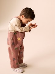 Rust Red Star Print Dungarees (3mths-7yrs) - Image 1 of 8
