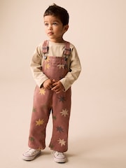 Rust Red Star Print Dungarees (3mths-7yrs) - Image 2 of 8