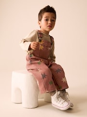 Rust Red Star Print Dungarees (3mths-7yrs) - Image 4 of 8