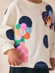 Cream/Navy Ladybird - Long Sleeve na T-Shirt (3mths-7yrs) - Larawan 4 ng 8