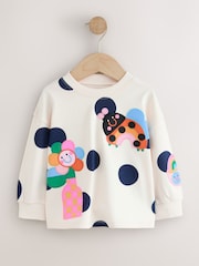 Cream/Navy Ladybird - Long Sleeve na T-Shirt (3mths-7yrs) - Larawan 5 ng 8