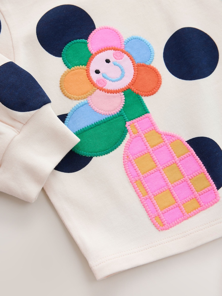 Cream/Navy Ladybird - Long Sleeve na T-Shirt (3mths-7yrs) - Larawan 8 ng 8