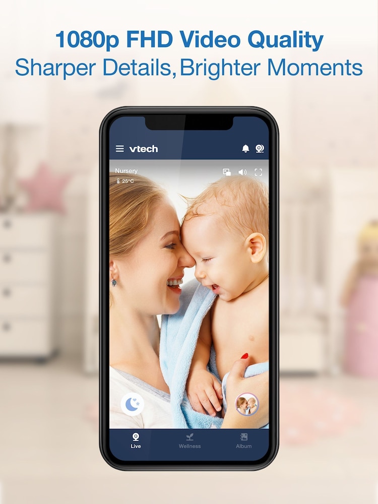 V-Tech White 5" Smart Wi-Fi 1080p Pan & Tilt Monitor - Image 2 of 8