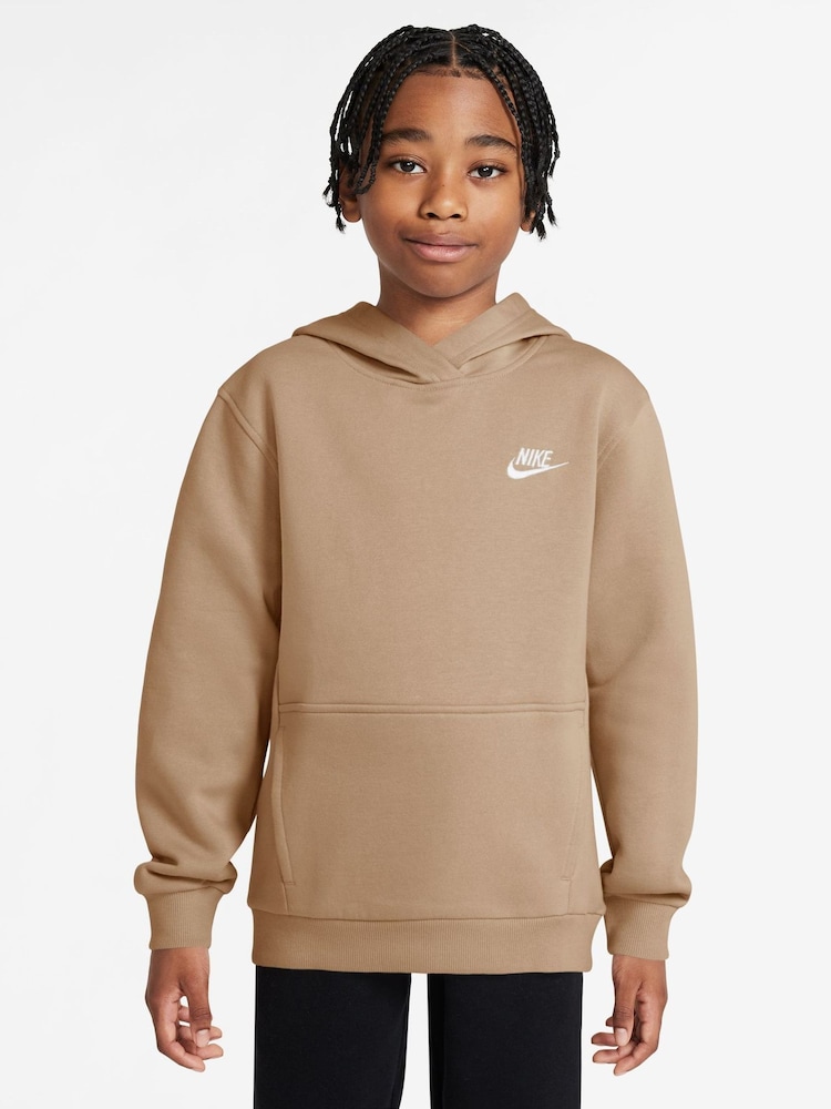 Nike Natural Linen Club Fleece Pullover Hoodie - Image 1 of 3 Nike Natural Linen Club Fleece Pullover Hoodie - Image 1 of 3