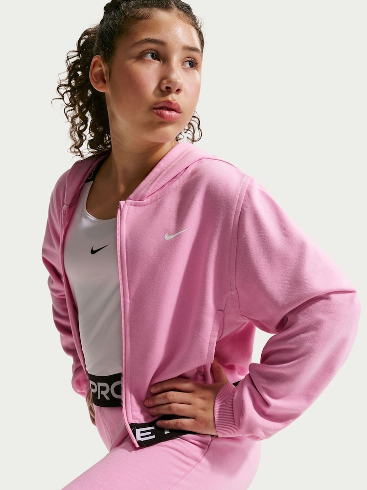 Nike Pink Rise Pro Dri-FIT Cropped Fleece Hoodie - Image 5 of 5