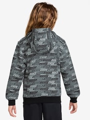Nike Black Logo Printed Fleece Overhead Hoodie - Image 2 of 3